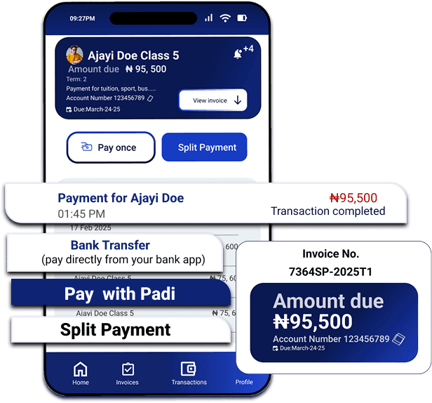 SkuPadi Parent Mobile App View